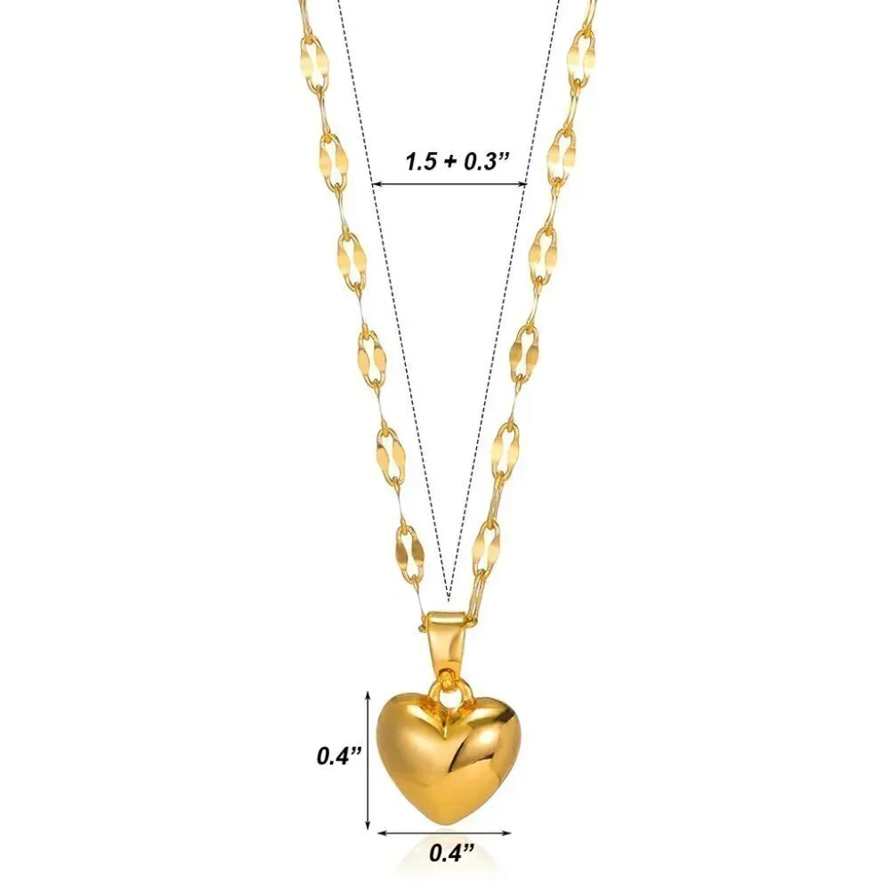 NEW 14K Yellow Gold Heart Of Gold Dainty Luxury Necklace